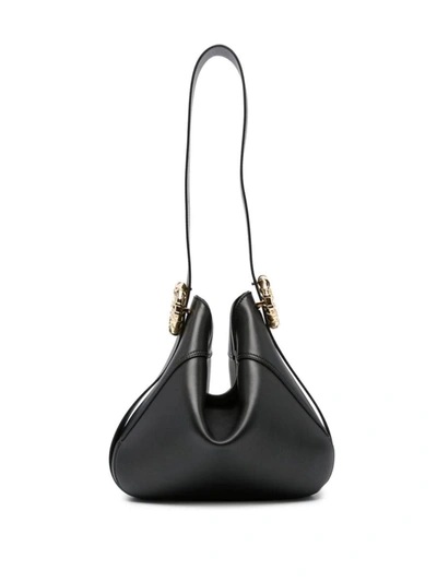 Lanvin Leather Melodie Shoulder Bag In Black
