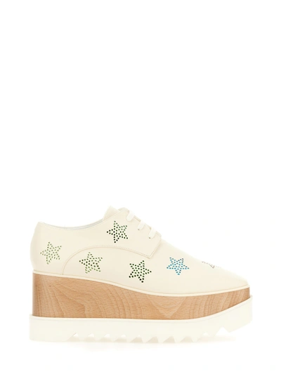 Stella Mccartney Elyse Crystal Star 80mm Platform Oxfords In Avorio