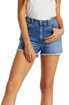 Billabong So Cheeky High Waist Denim Shorts In Dark Denim