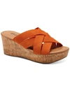 Style & Co Valtcho Womens Comfort Insole Strappy Wedge Heels In Orange