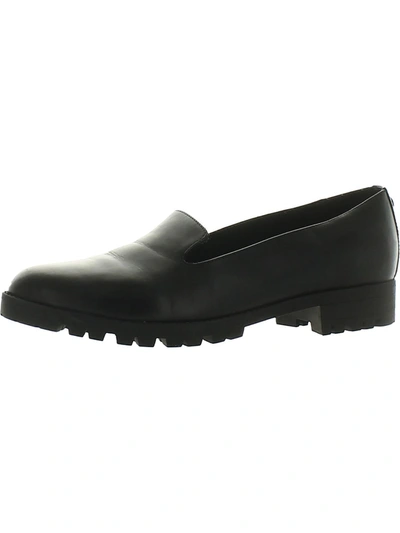 Easy Spirit Women's Geneva Round Toe Casual Slip-on Loafers Women's Shoes In Black Leather