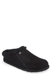 Birkenstock Zermatt Genuine Shearling Slipper In Black/ Black