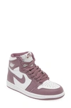 Jordan Nike  Air  1 Retro High Top Sneaker In White/ Sky J Mauve/ White