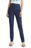 Re/done Super High Drainpipe Zip-hem Jeans In Rigid Like