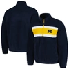 G-III SPORTS BY CARL BANKS G-III SPORTS BY CARL BANKS NAVY MICHIGAN WOLVERINES PINCH RUNNER HALF-ZIP TOP