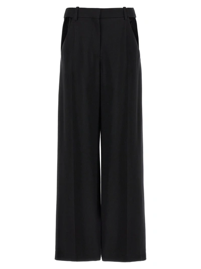 Mugler Cut-out Wide-leg Tailored Trousers In Black
