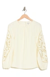 JACLYN SMITH EMBROIDERED LONG SLEEVE TOP
