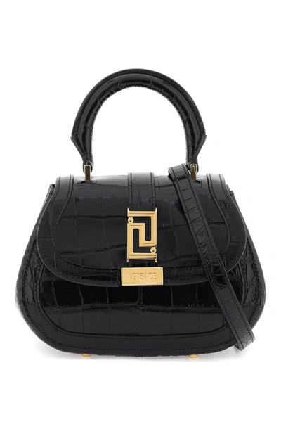 Versace Greca Goddes Mini Bag In Nero