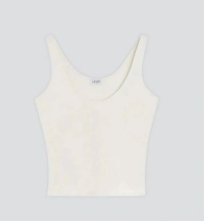 Leset Rio Fitted Scoop Neck Tank Top In Natural In White