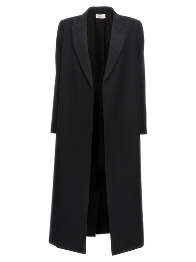 The Row Cassiopea Single-breasted Long Coat In Black