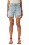 Dl1961 Emilie High Rise Vintage Distressed Shorts In Fountain
