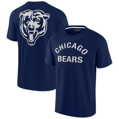 Fanatics Signature Men's And Women's  Navy Chicago Bears Super Soft Short Sleeve T-shirt
