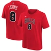 NIKE YOUTH ZACH LAVINE RED CHICAGO BULLS ICON NAME & NUMBER T-SHIRT