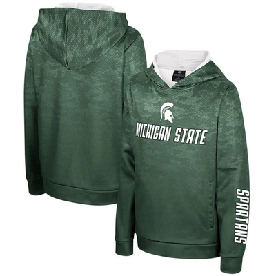 Colosseum Kids' Big Boys  Green Michigan State Spartans High Voltage Pullover Hoodie
