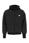 Dolce & Gabbana Men Charcoal Polyester Blend Jacket In Black