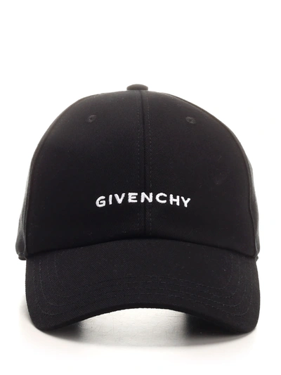 Givenchy Logo-embroidered Canvas Cap In Nero