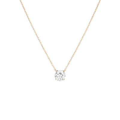 Aurate New York White Sapphire Solitaire Necklace In Yellow