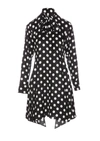 Versace Polka Dot Sleeved Midi Dress In Black