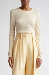 Brandon Maxwell Eleanor Silk & Cashmere Sweater In Buttercream