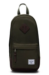Herschel Supply Co Heritage Shoulder Bag In Ivy Green/ Chicory Coffee