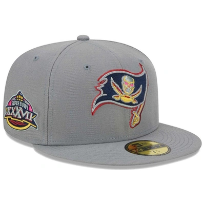 New Era Men's  Gray Tampa Bay Buccaneers Color Pack 59fifty Fitted Hat