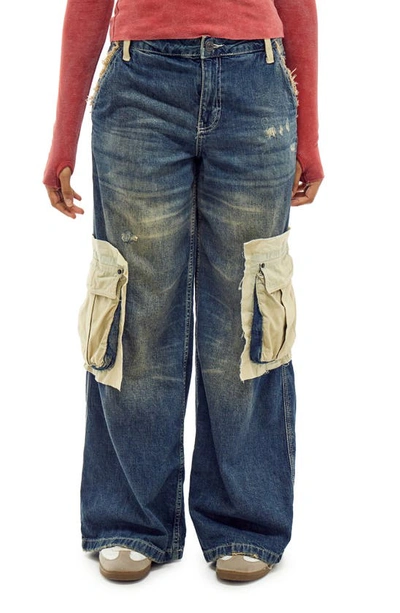 BDG URBAN OUTFITTERS MIXED MEDIA CARPENTER JEANS