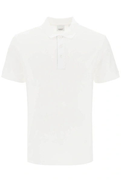 Burberry Eddie Polo Shirt In Organic Piqué In White