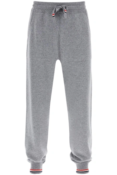 Thom Browne Cashmere Drawstring Pants In Grey