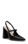 Steve Madden Maegan Pointed Toe Slingback Pump In Black Leather