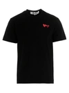 Comme Des Garçons Play Double Heart Patch Short Sleeve T-shirt