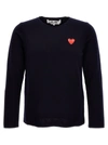 Comme Des Garçons Play Black Layered Double Heart Long Sleeve T-shirt