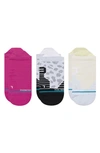 Stance On The Go Assorted 3-pack Tab Socks In Magenta