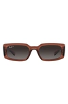Ray Ban Kiliane 54mm Gradient Polarized Pillow Sunglasses In Transparent Brown