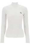 Maison Kitsuné Fox Head Turtle-neck Jumper In Grey
