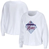 Wear By Erin Andrews White Philadelphia 76ers Cropped Long Sleeve T-shirt In White