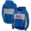 Fanatics Branded  Royal Buffalo Bills Filled Stat Sheet Lighweight Modest Crop Hoodie In Royal