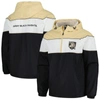 G-iii Sports By Carl Banks Black Army Black Knights Center Line Half-zip Raglan Hoodie Jacket In Black