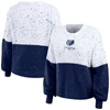 Wear By Erin Andrews Women's  White, Navy Memphis Grizzlies Color-block Pullover Sweater In White
