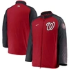 NIKE NIKE RED/NAVY WASHINGTON NATIONALS AUTHENTIC COLLECTION DUGOUT FULL-ZIP JACKET