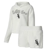 CONCEPTS SPORT CONCEPTS SPORT CREAM CHICAGO WHITE SOX FLUFFY HOODIE TOP & SHORTS SLEEP SET