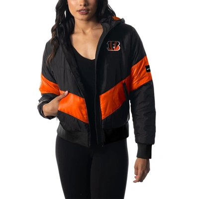 The Wild Collective Black Cincinnati Bengals Puffer Full-zip Hoodie