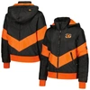 The Wild Collective Black Cincinnati Bengals Puffer Full-zip Hoodie In Black