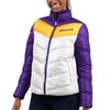 G-iii 4her By Carl Banks Women's  White, Purple Minnesota Vikings New Star Quilted Full-zip Jacket In White