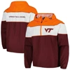 G-III SPORTS BY CARL BANKS G-III SPORTS BY CARL BANKS MAROON VIRGINIA TECH HOKIES CENTER LINE HALF-ZIP RAGLAN HOODIE JACKET