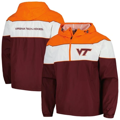 G-iii Sports By Carl Banks Maroon Virginia Tech Hokies Center Line Half-zip Raglan Hoodie Jacket