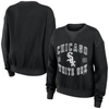 Wear By Erin Andrews Women's  Black Distressed Chicago White Sox Vintage-like Cord Pullover Sweatshir In Black