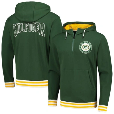TOMMY HILFIGER TOMMY HILFIGER GREEN GREEN BAY PACKERS AARON QUARTER-ZIP HOODIE