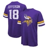 MAJESTIC MAJESTIC THREADS JUSTIN JEFFERSON PURPLE MINNESOTA VIKINGS NAME & NUMBER OVERSIZE FIT T-SHIRT