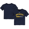 FANATICS YOUTH NIKE  NAVY MILWAUKEE BREWERS 2023 POSTSEASON AUTHENTIC COLLECTION T-SHIRT