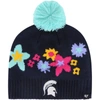 47 GIRLS YOUTH '47 NAVY MICHIGAN STATE SPARTANS BUTTERCUP KNIT BEANIE WITH POM